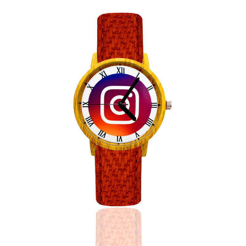 Reloj Instagram Estilo Madera 