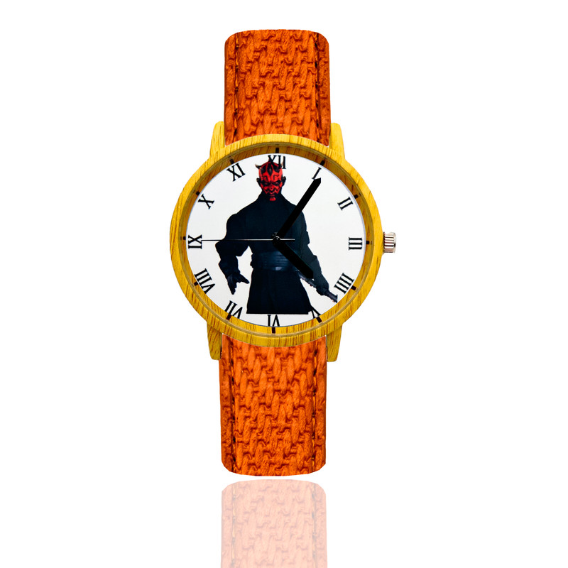 Reloj Darth Maul Estilo Madera Marron Claro