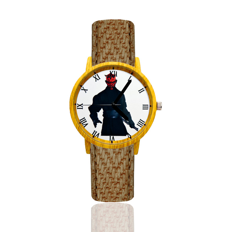 Reloj Darth Maul Estilo Madera Marron