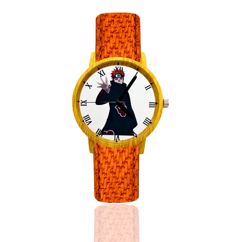 Reloj Naruto Pain Estilo Madera Marron Claro