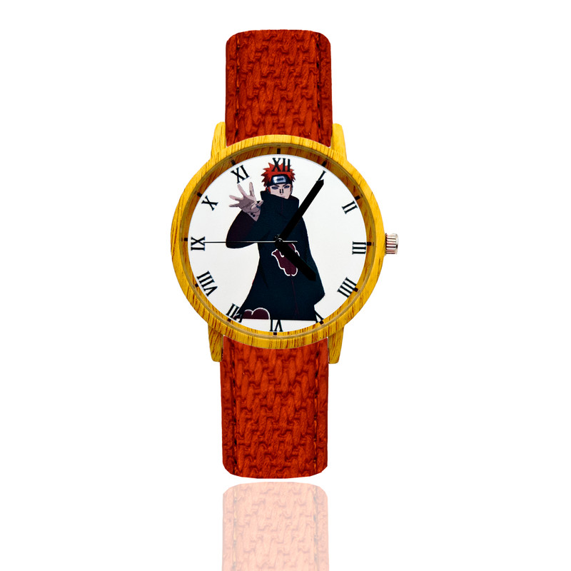 Reloj Naruto Pain Estilo Madera 