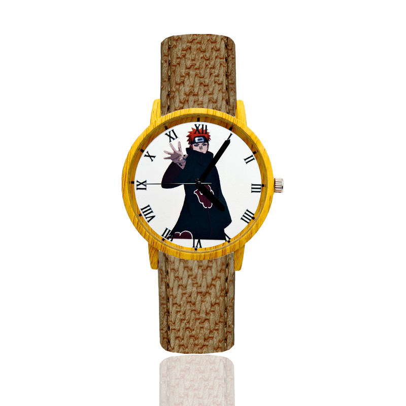 Reloj Naruto Pain Estilo Madera Marron