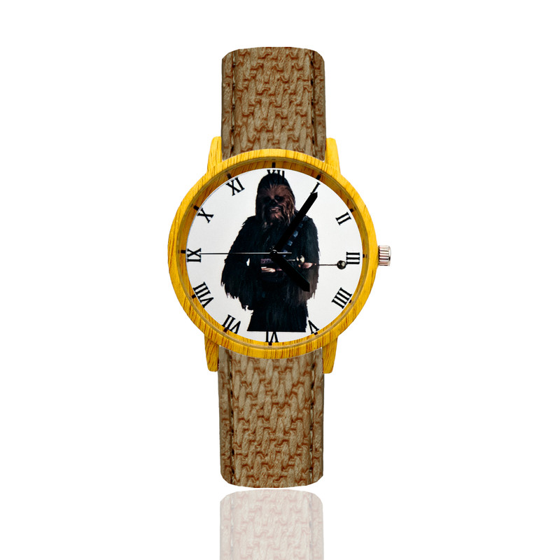 Reloj Star Wars Chewbacca Estilo Madera Marron