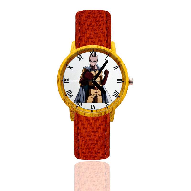 Reloj One Punch Man Estilo Madera 