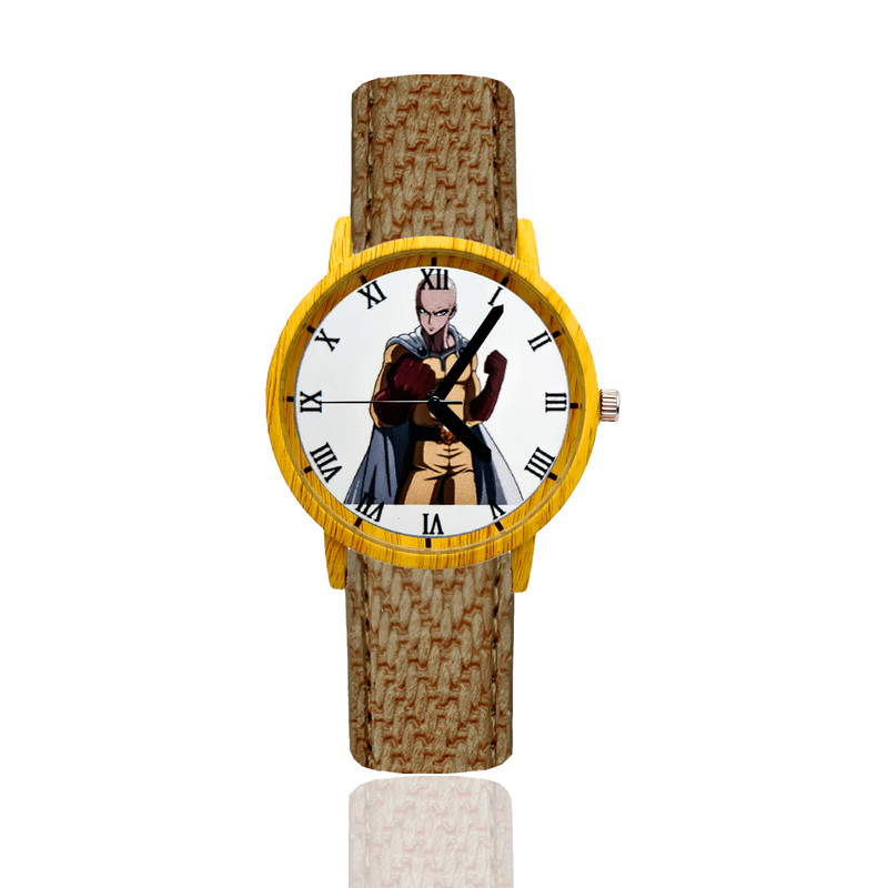 Reloj One Punch Man Estilo Madera Marron