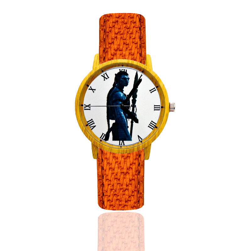 Reloj Avatar Azul Estilo Madera Marron Claro