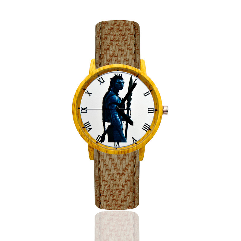 Reloj Avatar Azul Estilo Madera Marron