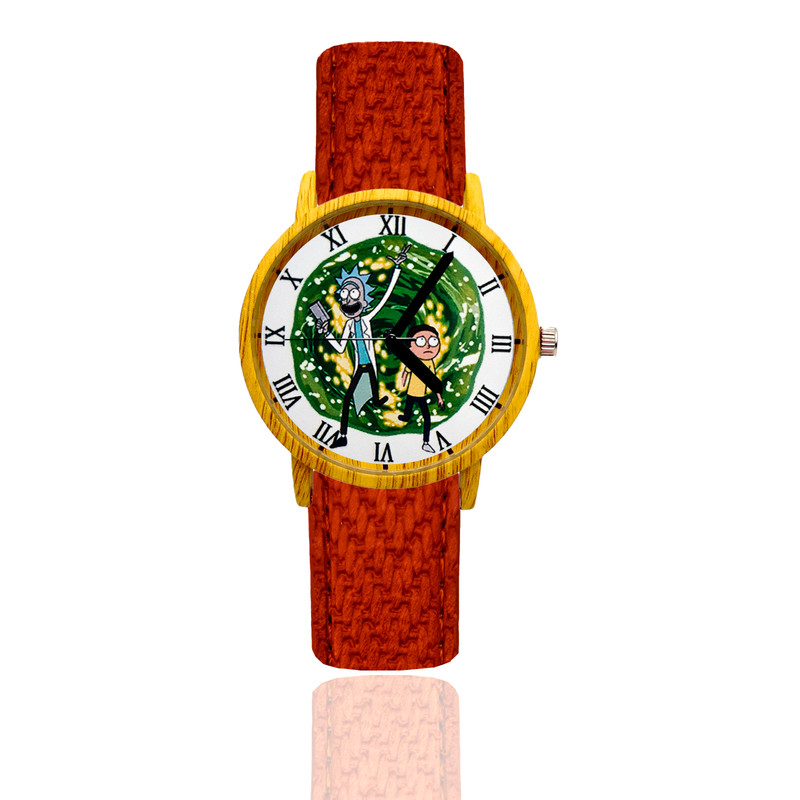 Reloj Rick Y Morty Estilo Madera 