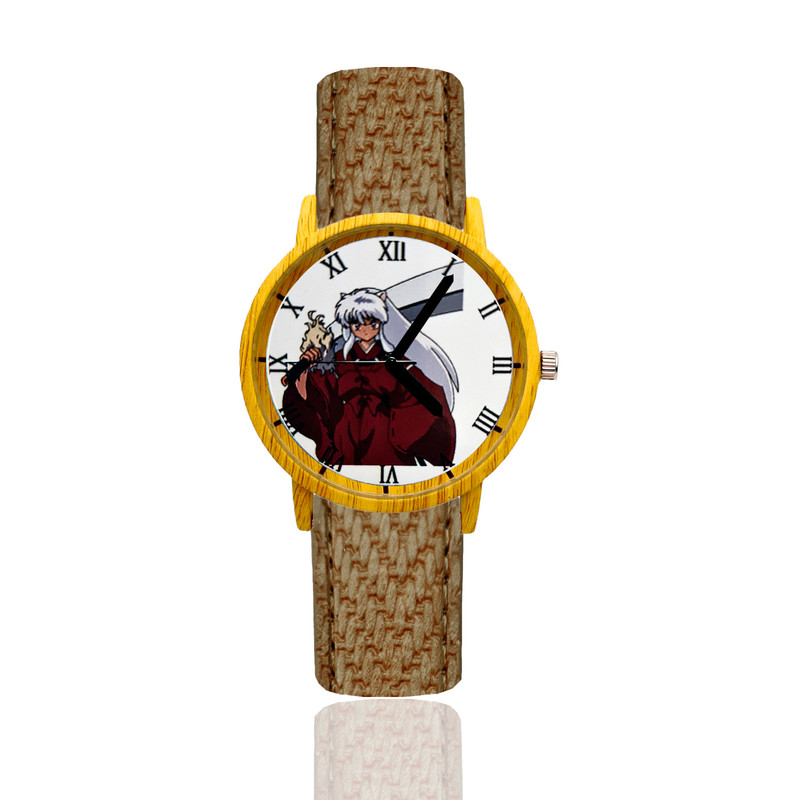 Reloj Inuyasha Estilo Madera Marron