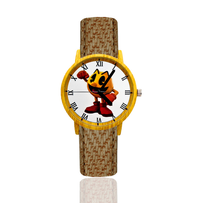 Reloj Pac Man Estilo Madera Marron