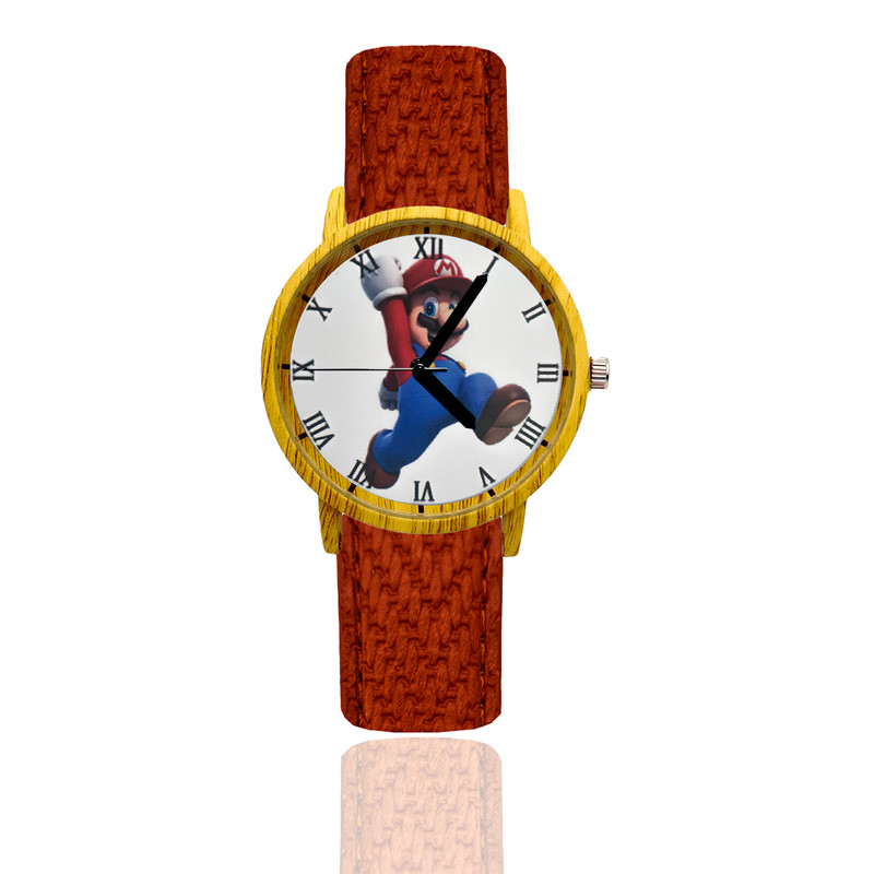 Reloj Super Mario Estilo Madera 