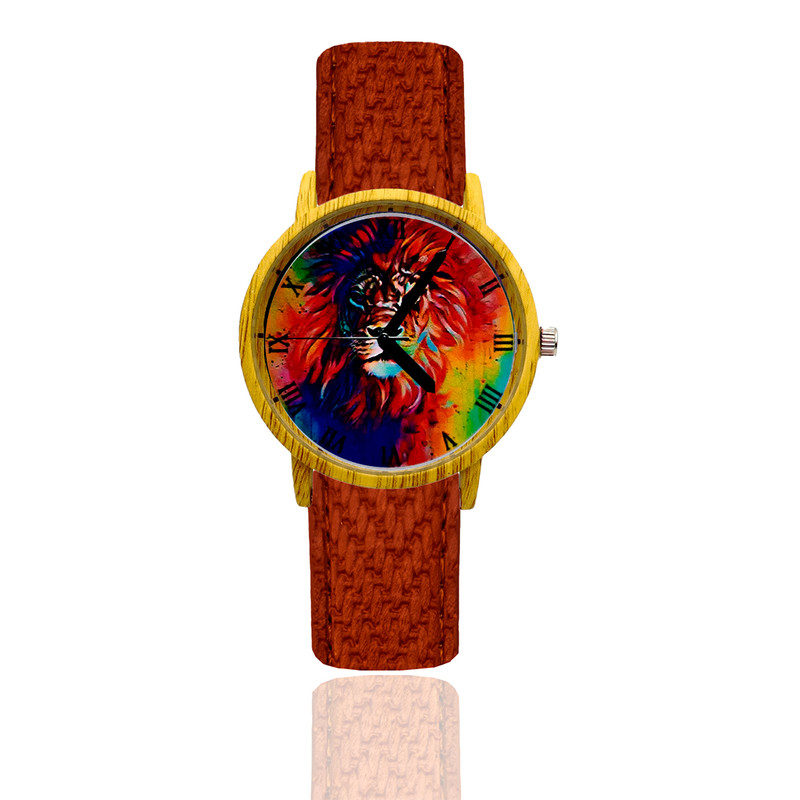 Reloj Leon Estilo Madera 