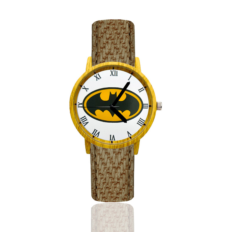 Reloj Bat Man Estilo Madera Marron