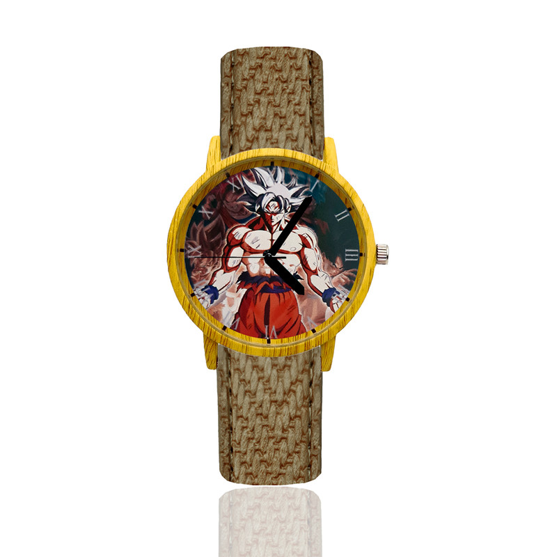 Reloj Goku Ultrainstinto Estilo Madera Marron