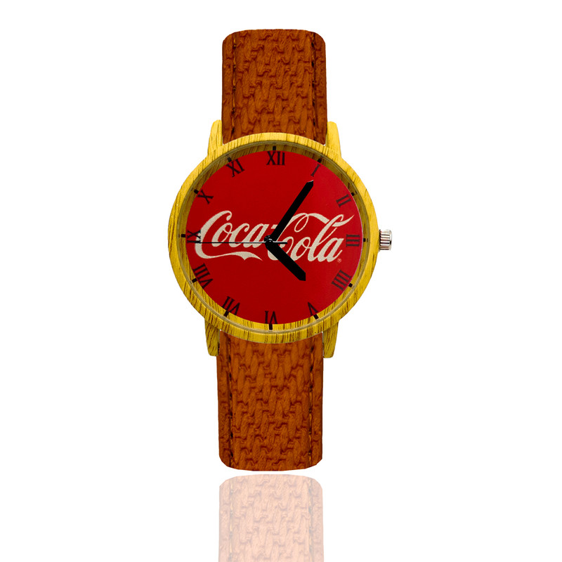 Reloj Coca-Cola Estilo Madera Marron Oscuro