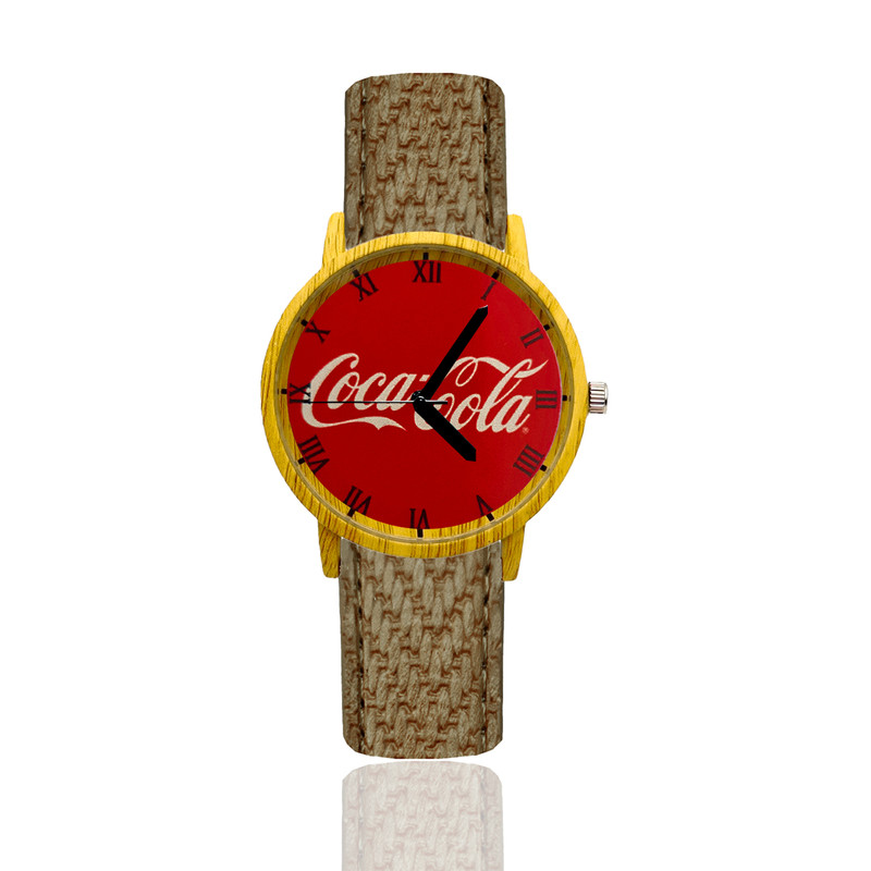 Reloj Coca-Cola Estilo Madera Marron