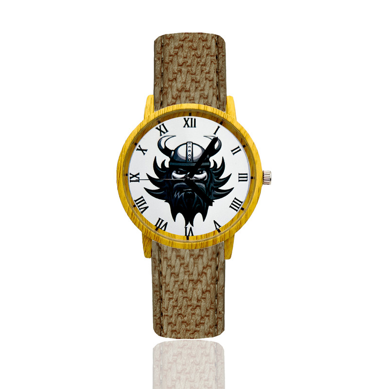 Reloj Vikingos Estilo Madera Marron