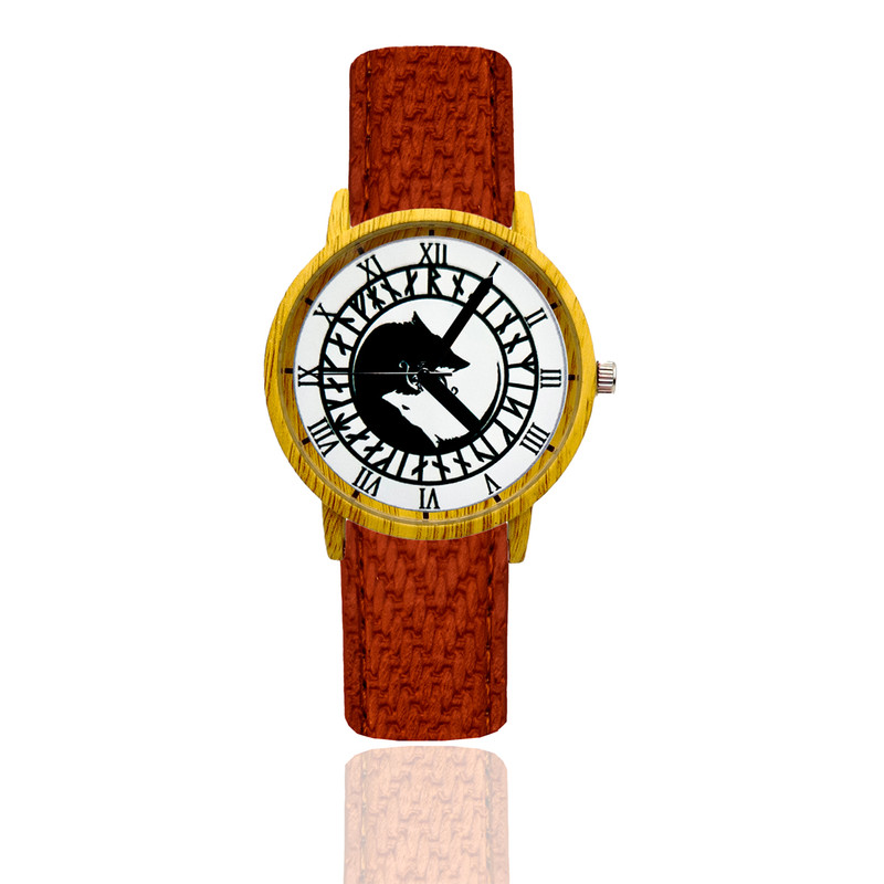 Reloj Vikingos Ying Yan Estilo Madera 