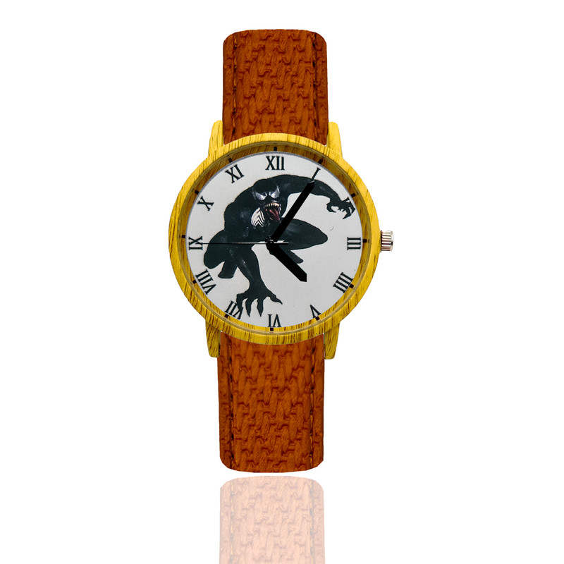 Reloj Venom Estilo Madera Marron Oscuro