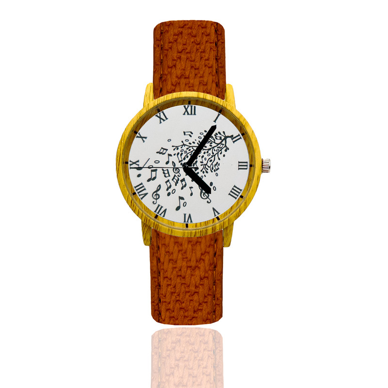 Reloj Arbol Musical Estilo Madera Marron Oscuro