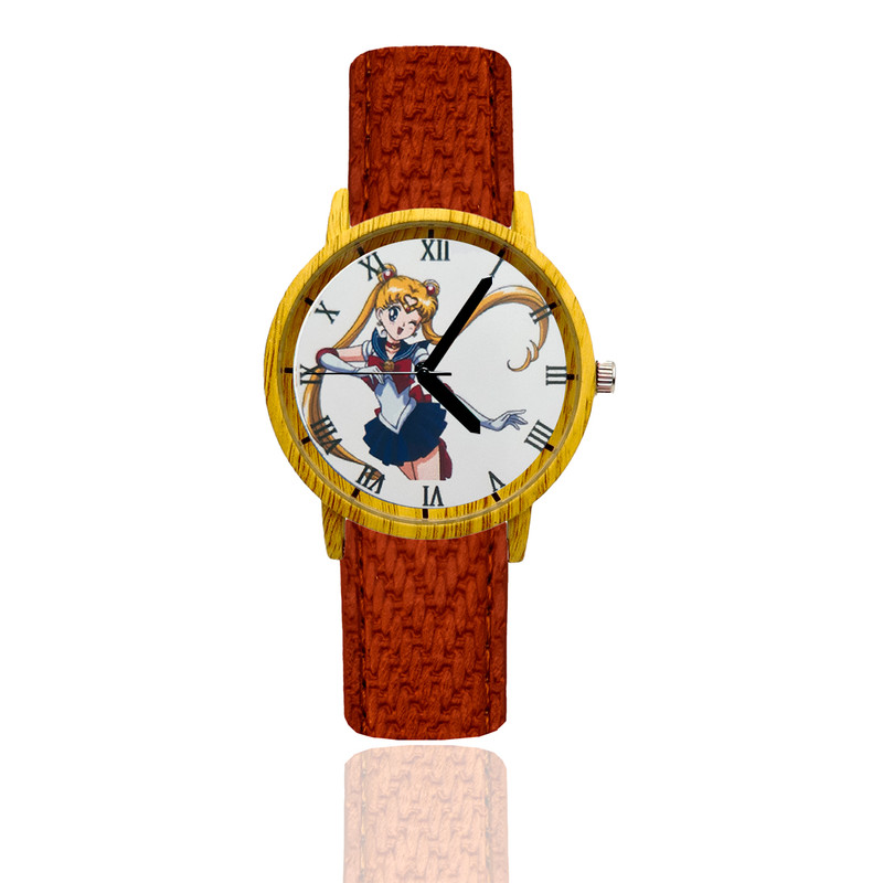 Reloj Sailor Moon Estilo Madera 