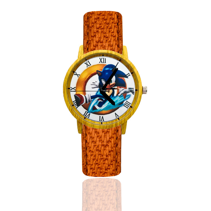 Reloj Sonic Estilo Madera Marron Claro