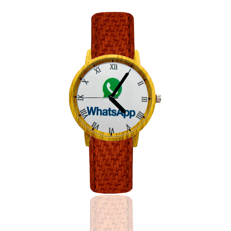 Reloj WhatsApp Estilo Madera 