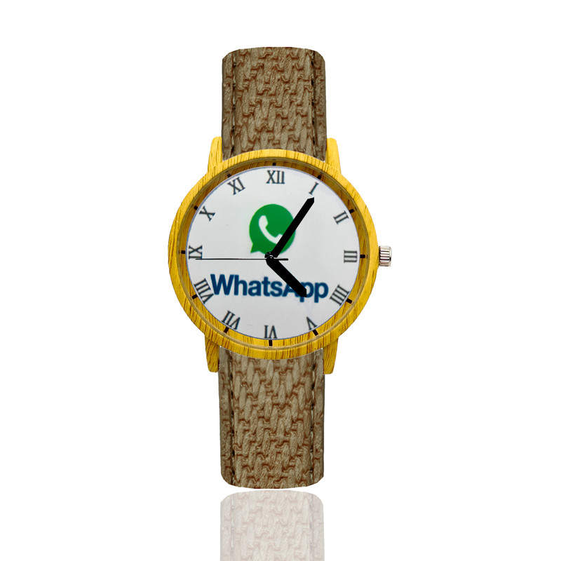 Reloj WhatsApp Estilo Madera Marron