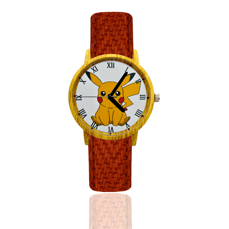 Reloj Pikachu Estilo Madera 