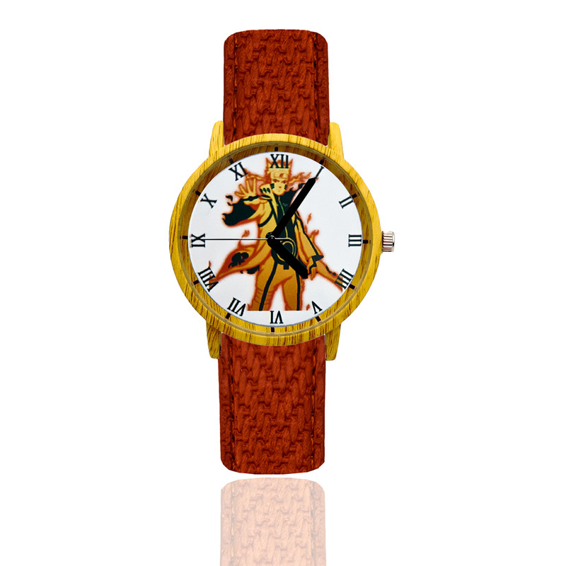 Reloj Naruto Modo Kurama Estilo Madera 