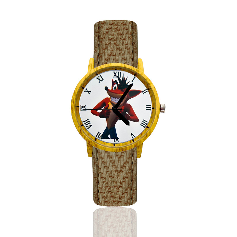 Reloj Crash Bandicoot Estilo Madera Marron