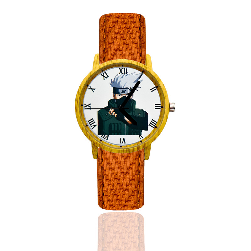 Reloj Kakashi Estilo Madera Marron Claro