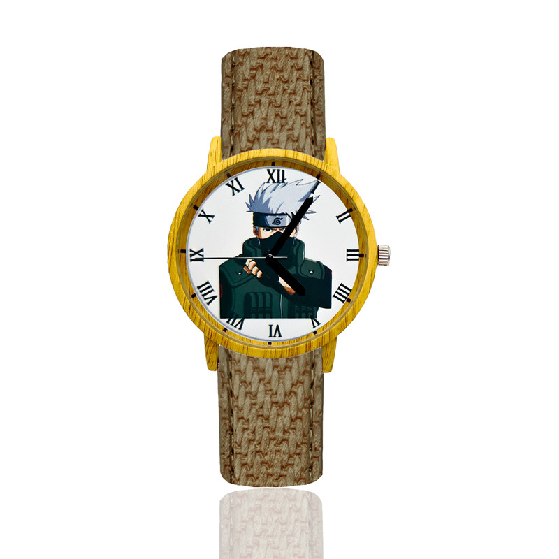 Reloj Kakashi Estilo Madera Marron