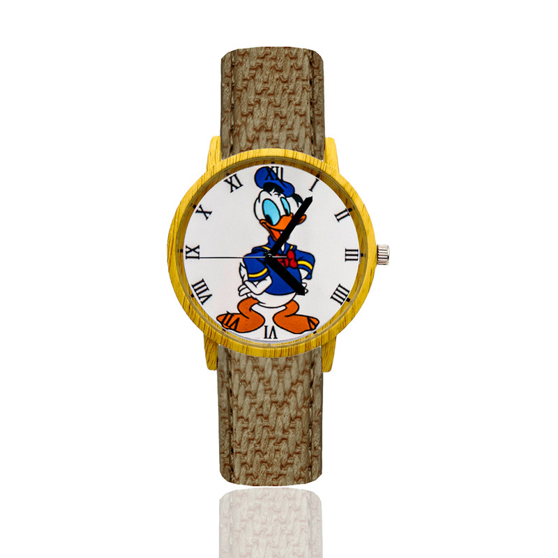 Reloj Pato Donald Estilo Madera Marron