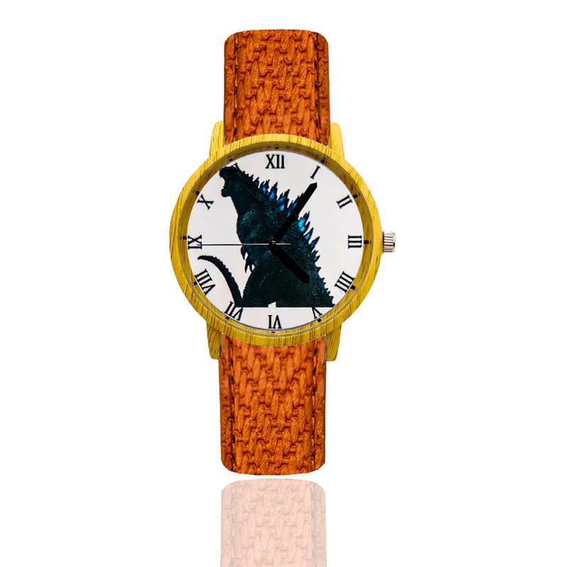 Reloj Godzilla Estilo Madera Marron Claro