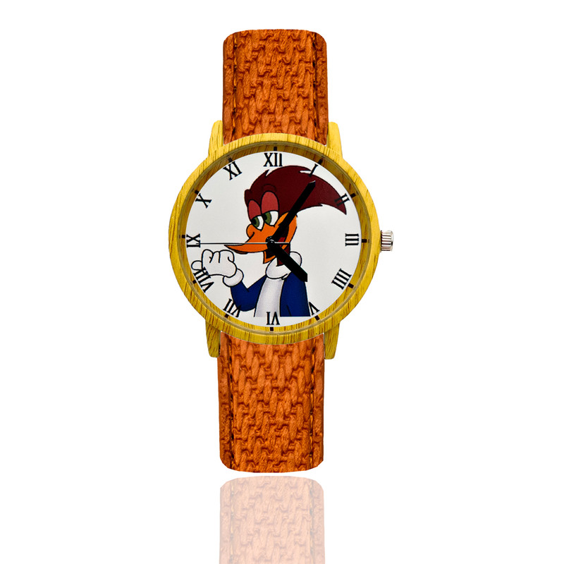 Reloj Pajaro Loco Estilo Madera Marron Claro