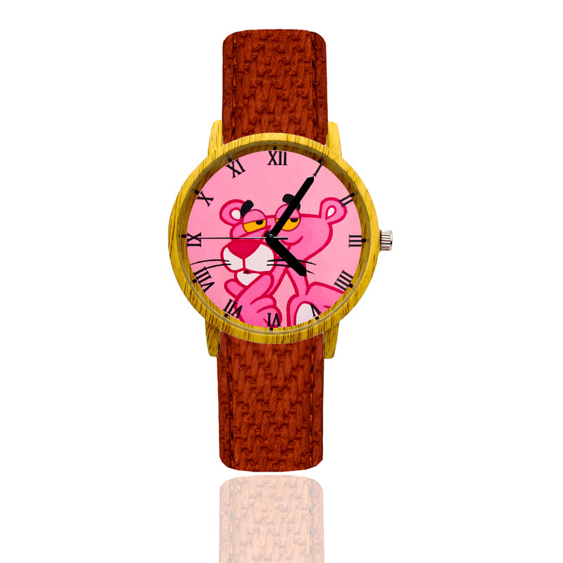 Reloj Pantera Rosa Estilo Madera 