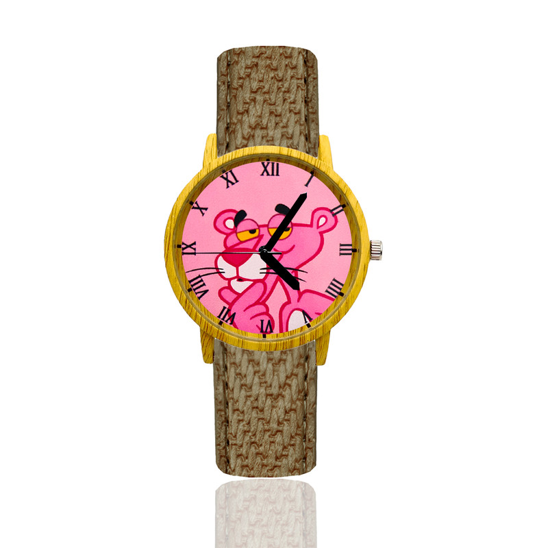 Reloj Pantera Rosa Estilo Madera Marron