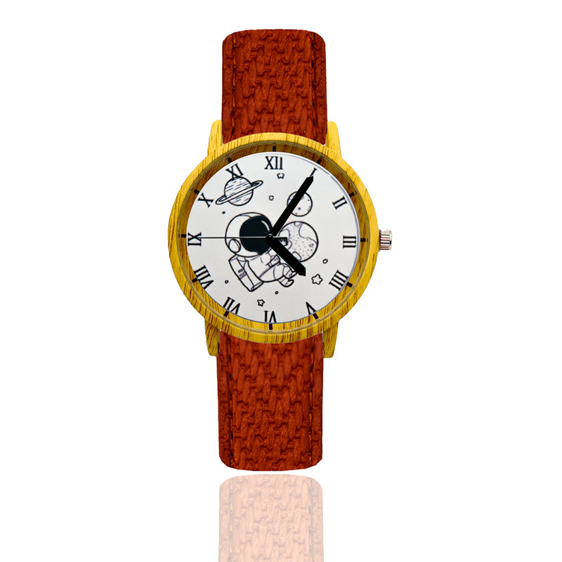 Reloj Astronauta Estilo Madera 