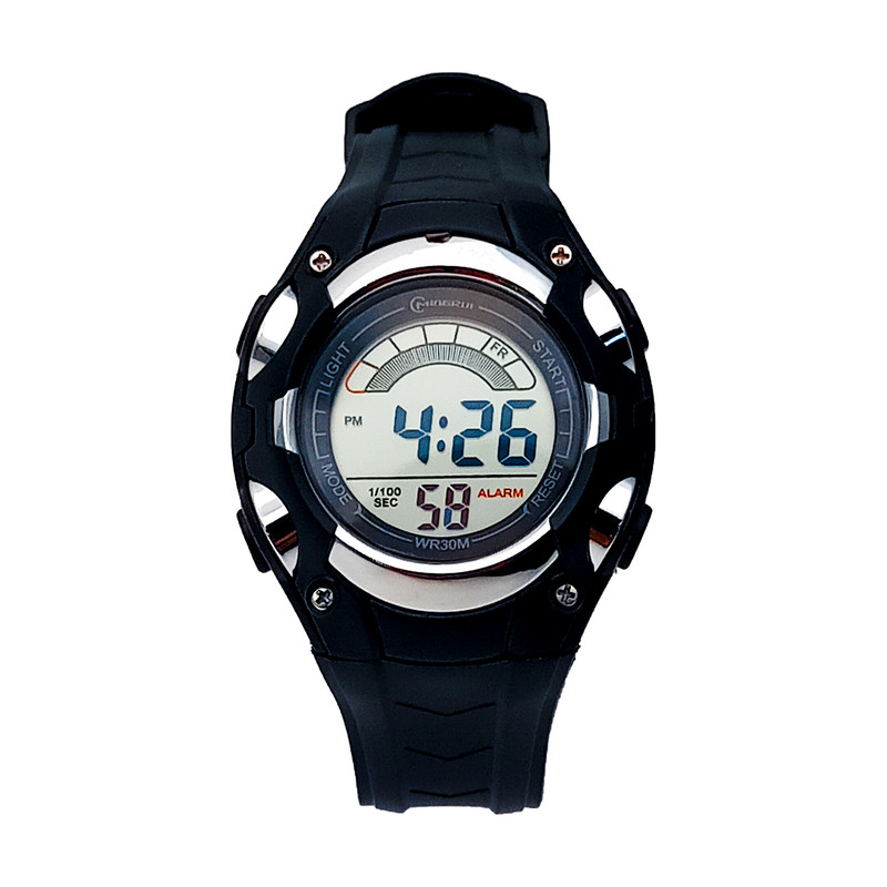 Reloj Digital Niño Niña Negro Plateado