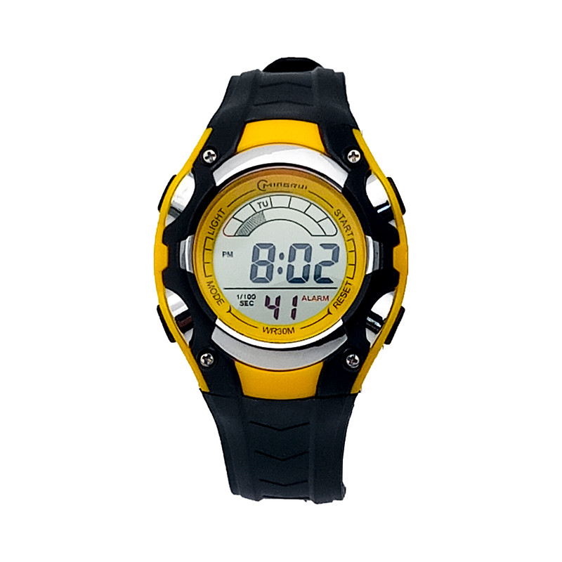 Reloj Digital Niño Niña Negro Amarillo