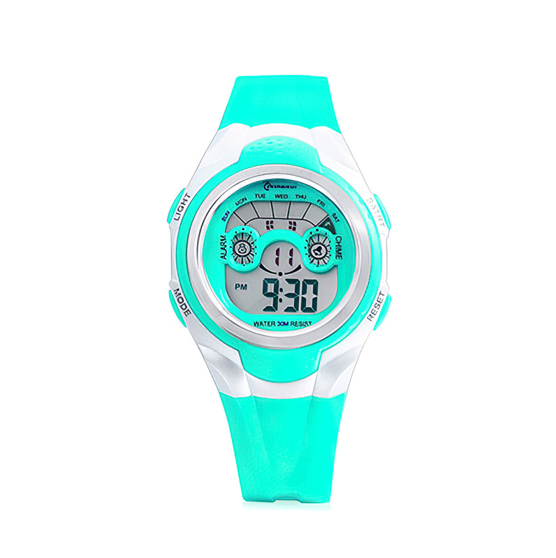 Reloj Digital Impermeable Niños(as)Turquesa Blanco