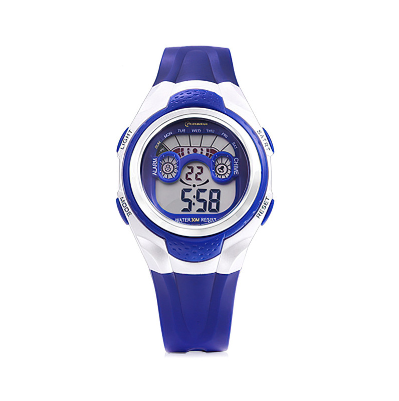 Reloj Digital Impermeable Azul Oscuro Blanco