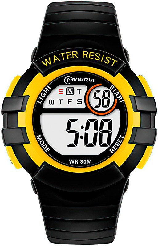 Reloj Impermeable Niño(a) Negro Amarillo