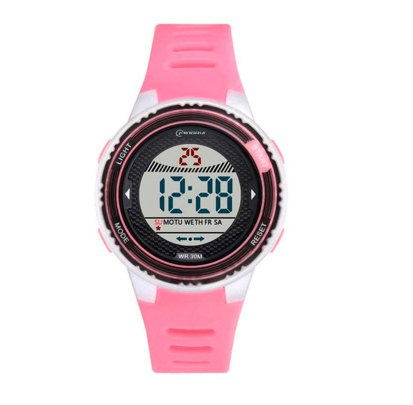 Reloj Impermeable Niño Niña Azul Rosa Borde Negro