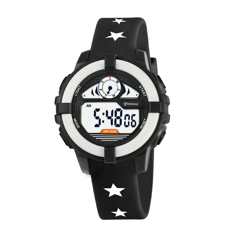 Reloj Impermeable Niño Niña Negro Estrella