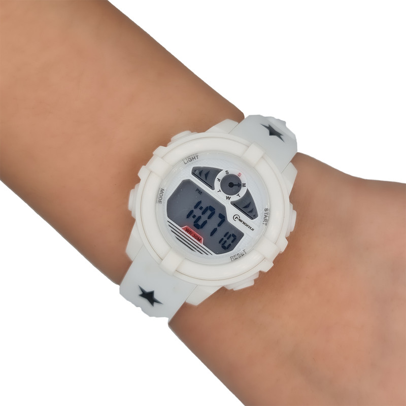 Reloj Impermeable Niño Niña Blanco Estrella