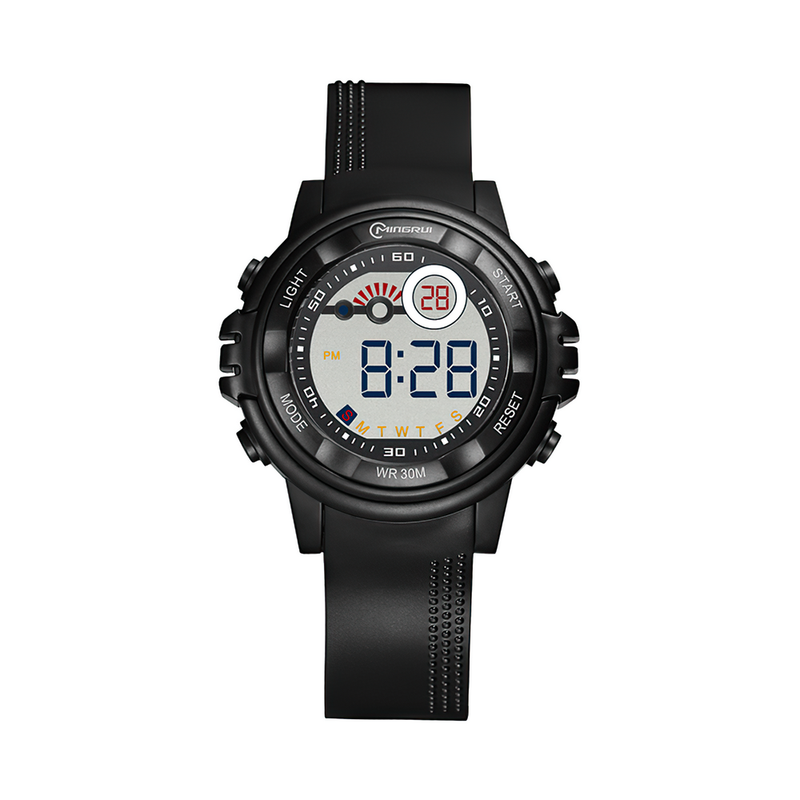 Reloj Impermeable Digital Niño Niña Negro  Borde Negro