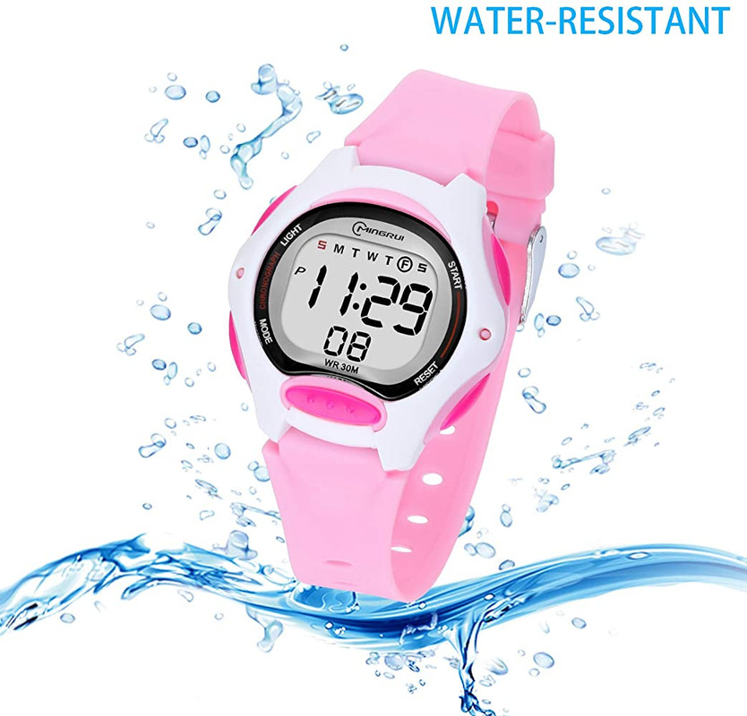 Reloj Digital Impermeable Niños Niñas Rosa