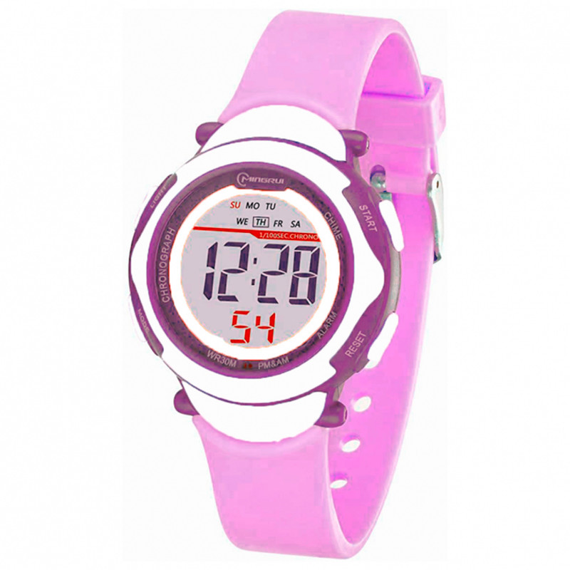 Reloj Impermeable Niño Niña Circular Violeta